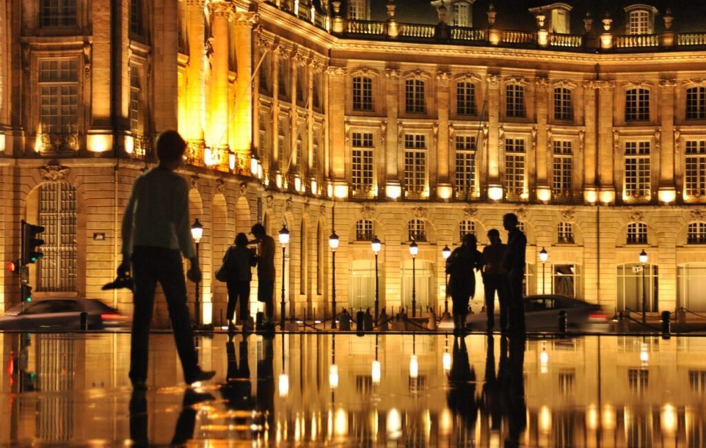 bordeaux, evening, city, illuminated, architecture, docks, urban, mirror, bordeaux, bordeaux, bordeaux, bordeaux, bordeaux